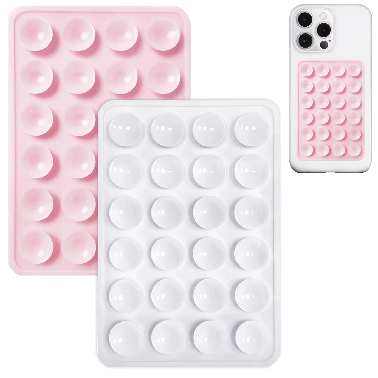 Eayburst Silicone Suction Phone Case Mount-2 Pack Non Slip Sticky Phone Grip for Cellphone for Strong Grip Holder for Videos