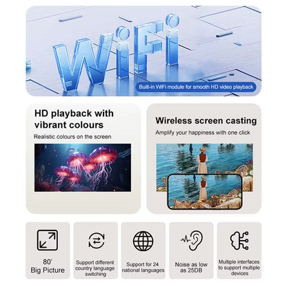 Mini Projector Y2S. High Definition Projector, Home Projector, Office Projector. Convenient to Carry without Taking up Space.