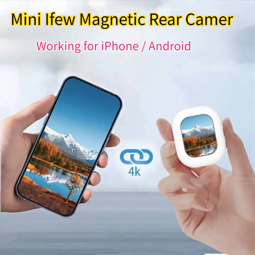 Mobile Phone Mini Selfie Monitor Screen Wireless Magnetic Mount Vlog Phone Rear Camera Selfie Wifi BT Connection for Selfie Live