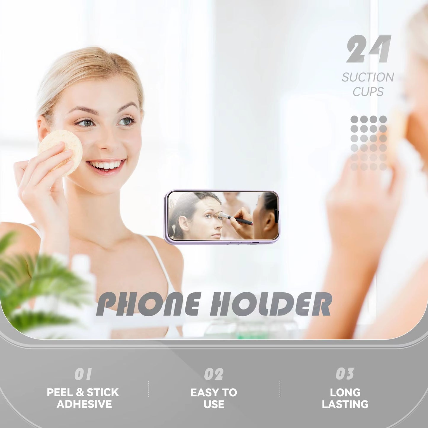 Eayburst Silicone Suction Phone Case Mount-2 Pack Non Slip Sticky Phone Grip for Cellphone for Strong Grip Holder for Videos