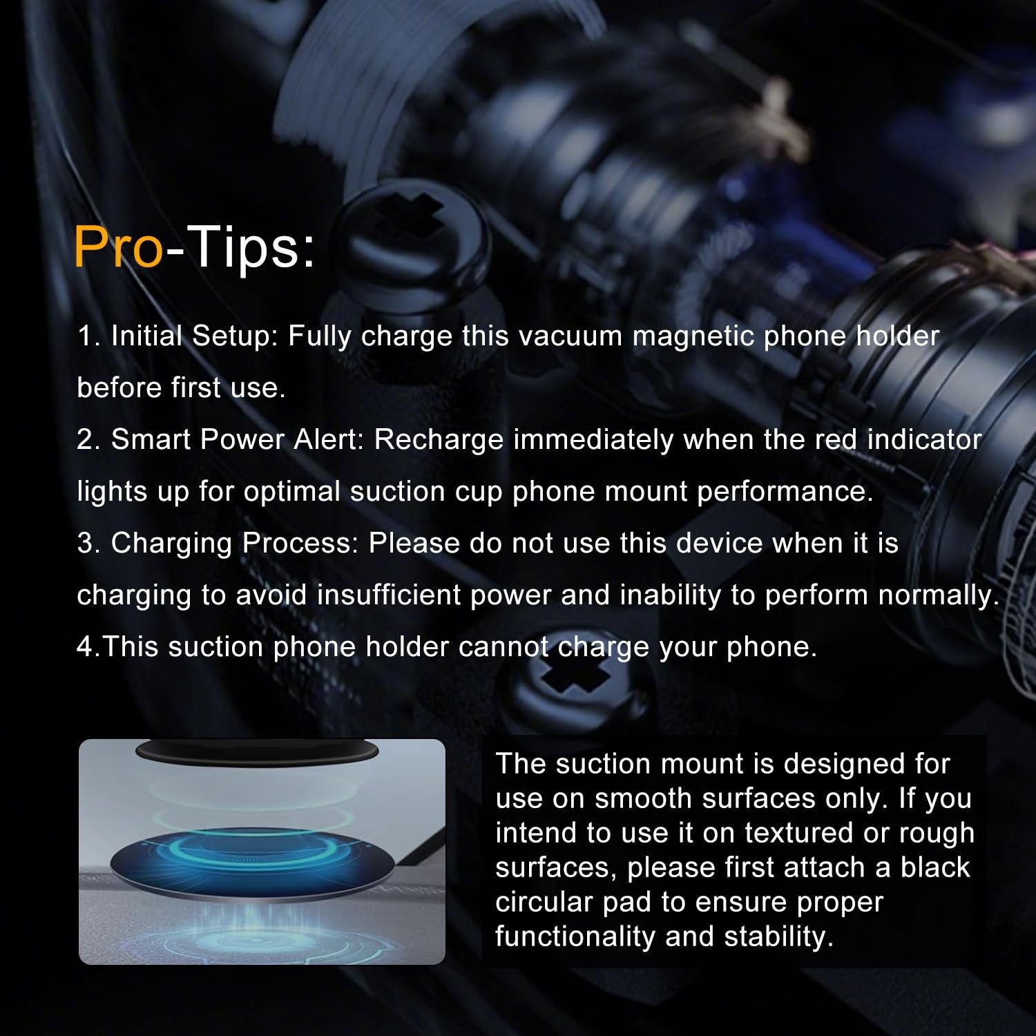 Hands-Free Suction Cup Phone Mount for Car/Content Creator, [Auto-Seal & One-...