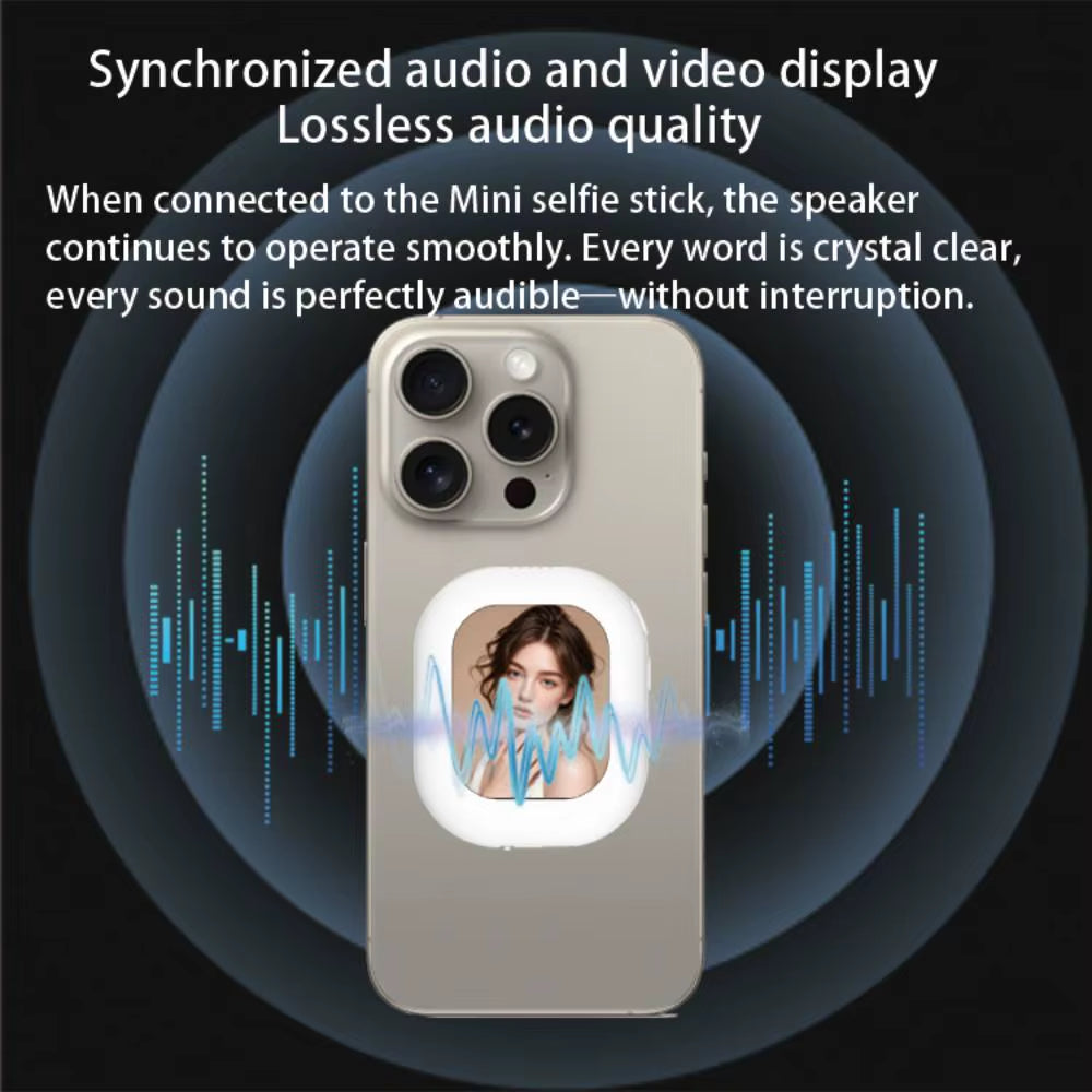 Mobile Phone Mini Selfie Monitor Screen Wireless Magnetic Mount Vlog Phone Rear Camera Selfie Wifi BT Connection for Selfie Live