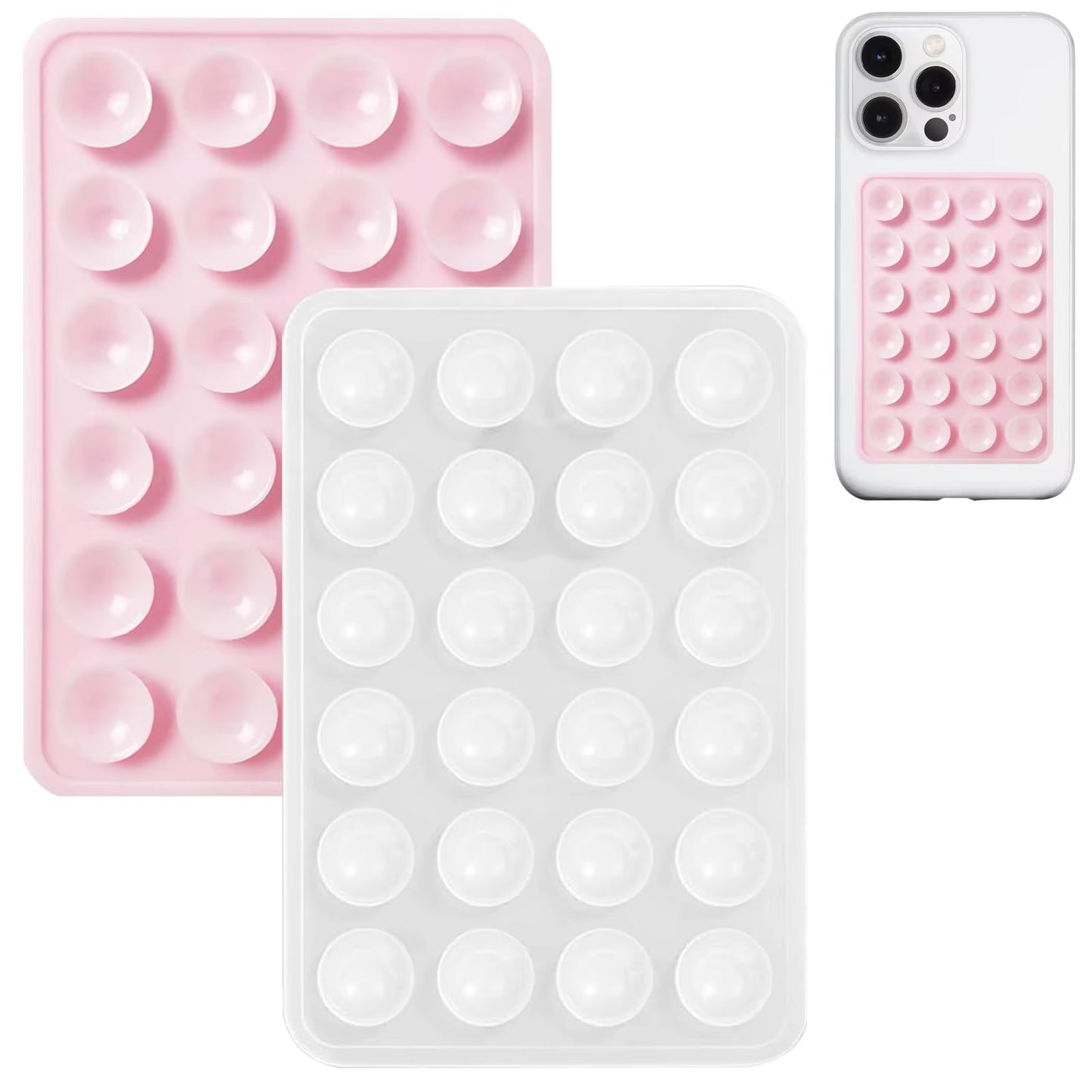 Eayburst Silicone Suction Phone Case Mount-2 Pack Non Slip Sticky Phone Grip for Cellphone for Strong Grip Holder for Videos