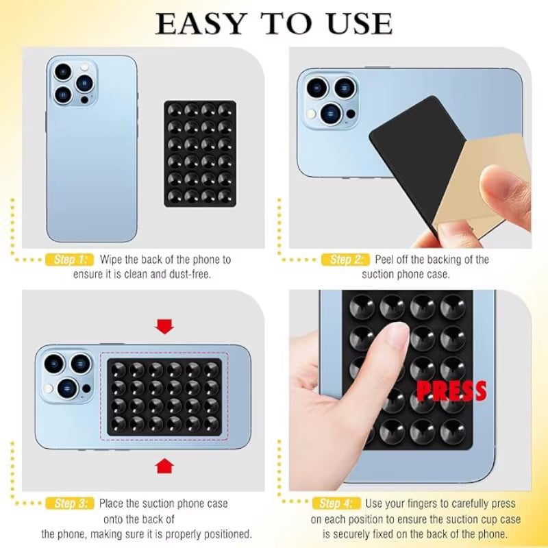 Eayburst Silicone Suction Phone Case Mount-2 Pack Non Slip Sticky Phone Grip for Cellphone for Strong Grip Holder for Videos